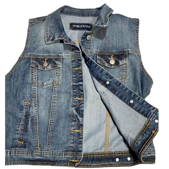 Maurice’s Medium Wash Denim Vest - Picture 1 of 8